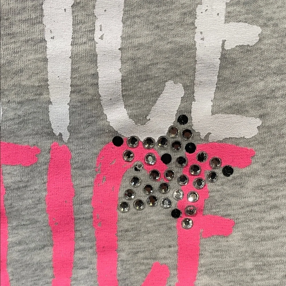 Justice Gray Tee with Pink and Black Accents